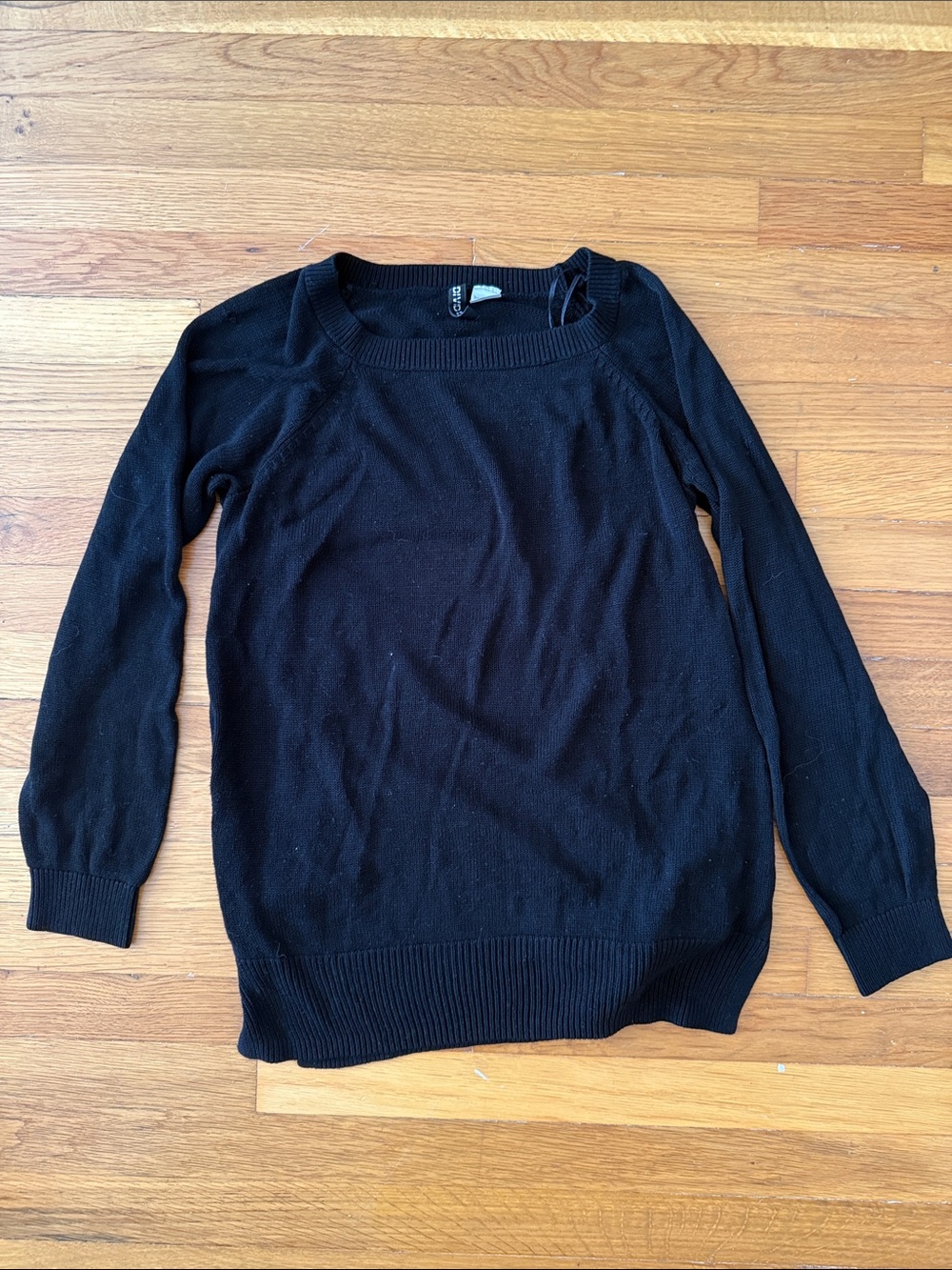 Divided Black Scoop Neck Knit Sweater